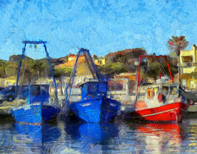 Fisher Boats in Hyères Harbour