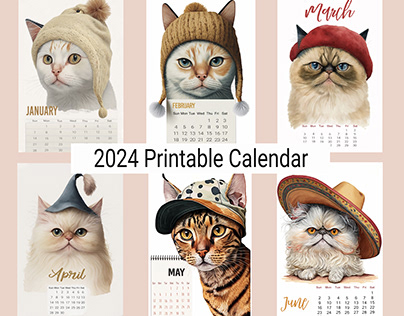 Printable Calendar with Cats