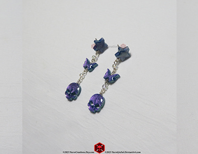 #H1001 Purple Drop Earrings