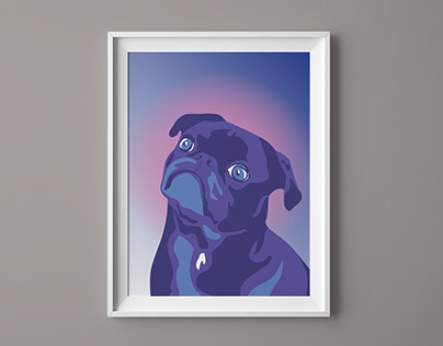 French bulldog illustration