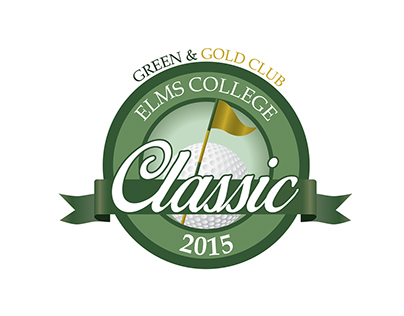 Elms College Green and Gold Classic logo design
