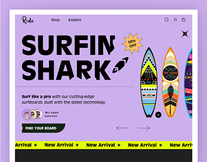 Surf Shop Online Website Homepage Redesign