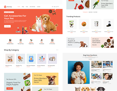 Pets Shop Web Landing Page UI UX Design