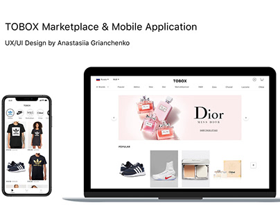Tobox Marketplace Web & App UX/UI Design