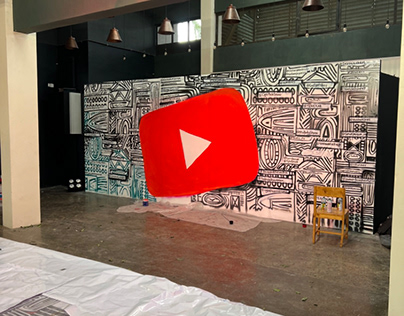 Mural installation for YouTube Event