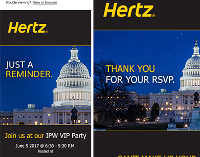 Hertz IPW event invitation email