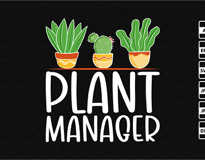 Plant manager typography cactus tree plant shirt