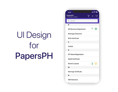 UI Design: PapersPH