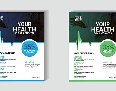 Healthcare & Medical Services for a report flyer design