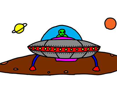 Drawing spaceship for kids