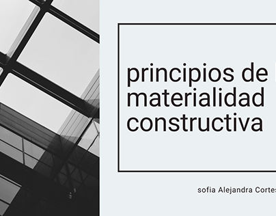 principios de la materialidad constructiva