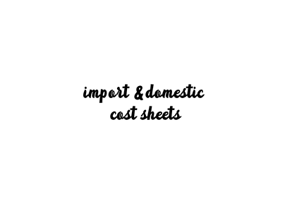 COST SHEETS
