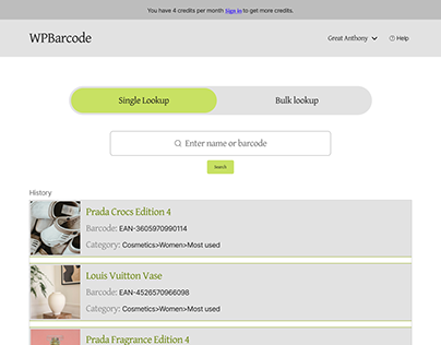 Project thumbnail - Barcode Lookup Wordpress Plugin