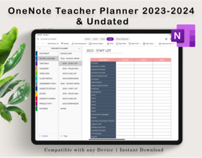 Onenote Teacher Planner