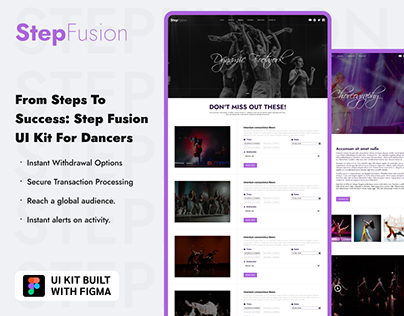 Online Dance Studio Website UI Kit