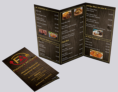 trifold menu, i made for my UK client