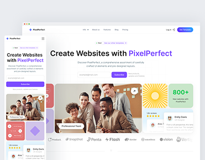 PixelPerfect — Framer Template for Landing Page
