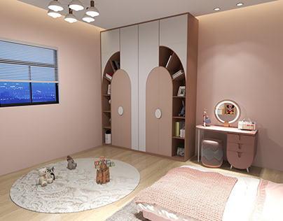 Young girls bedroom (interior design)