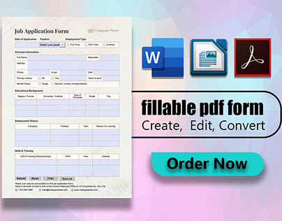 create fillable pdf form and edit, convert pdf document