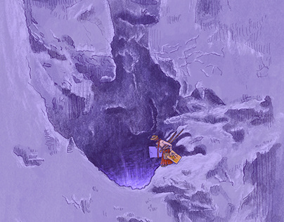 Digital painting, the cave