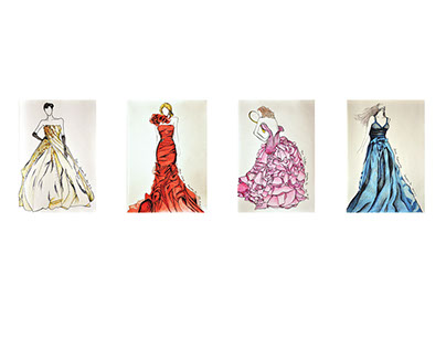 Illustrations 2012 with Color Pencil (Evening Gowns)