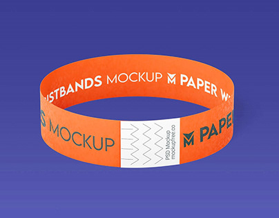 Free Paper Wristband Mockup PSD Set Template