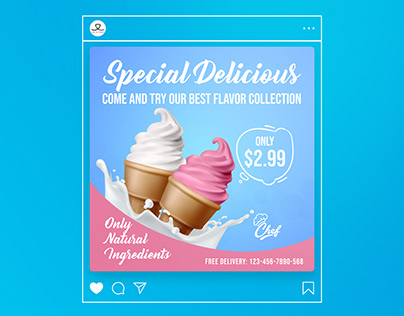 Ice Cream Post - Cafe Flyer