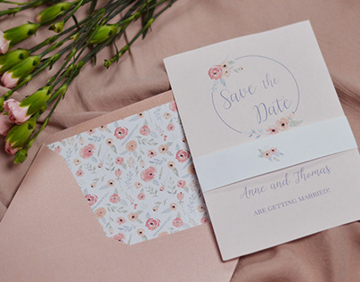 Anne & Thomas wedding invitation set.