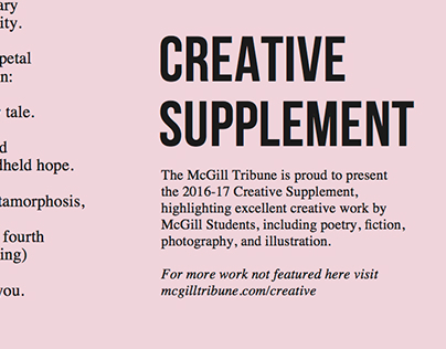 The McGill Tribune Creative Supplement