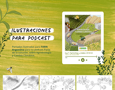 Ilustraciones para podcast agroecología