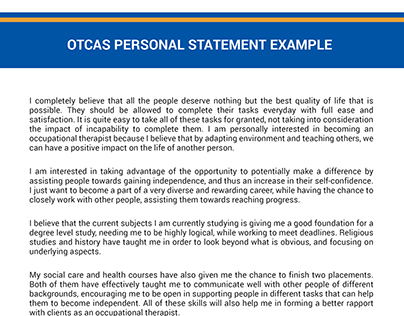 otcas personal statement examples occupational therapy personal statements