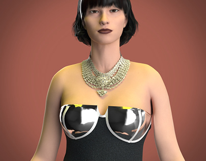 Digital Corset , Paired with Jewelry.