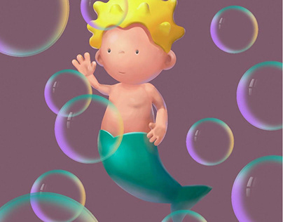 Game character Mermaid (digital art + animation)
