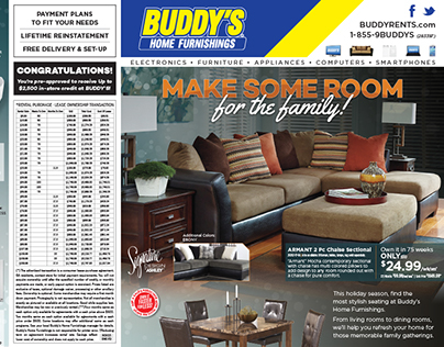 Buddy's Home Furnishings - 2015 Monthly Flyer Designs