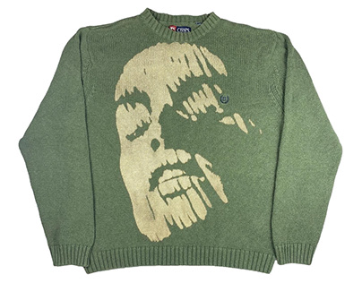 'Distortion' bleach print - Green Ralph Lauren sweater