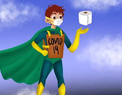 COVID essentials superhero animation