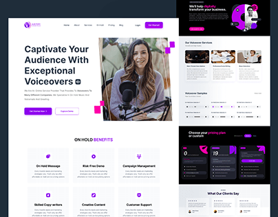 Voice Over Landing Page Design