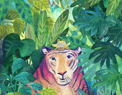 Tiger + Frog Jungle art print