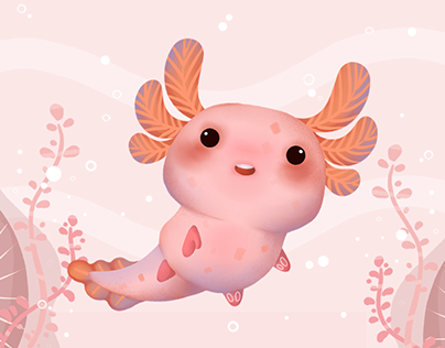Stickers for Telegram "Baby Axolotl". Illustration