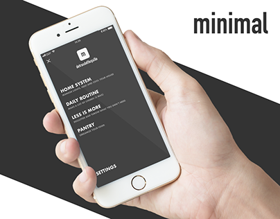 Minimal App - Manage your life (Login & Menu)