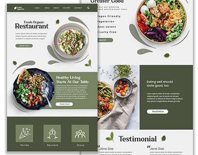 Fresh Organic Restaurant Website Design
