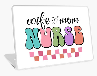 Wife mom nurse T shirt design print template