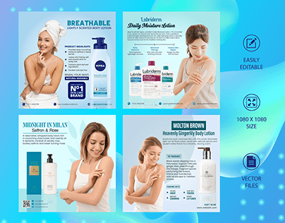 Body lotion advertising banner design