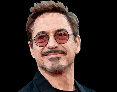 Low poly illustration of Robert Downey jr