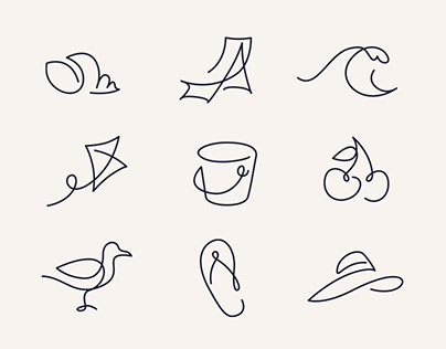 One Line Icons - Where did Summer go?