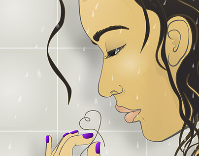 Ilustración mujer-ducha