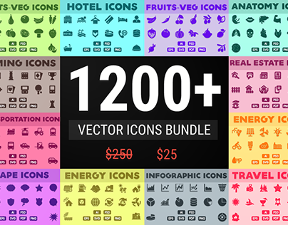 Vector Icons Bundle | Glyph Icons - Solid Icon