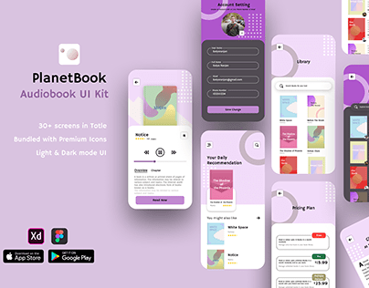 PlanetBook: Audiobook UI kit