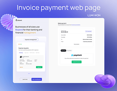 Invoice payment webpage - Bizpend