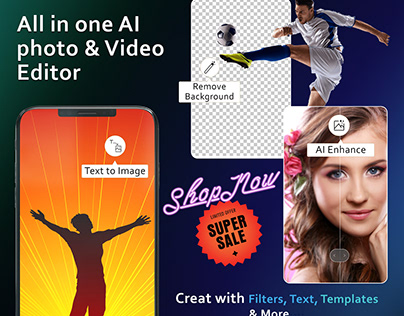 UI design Regenerate with AI photo and video editor